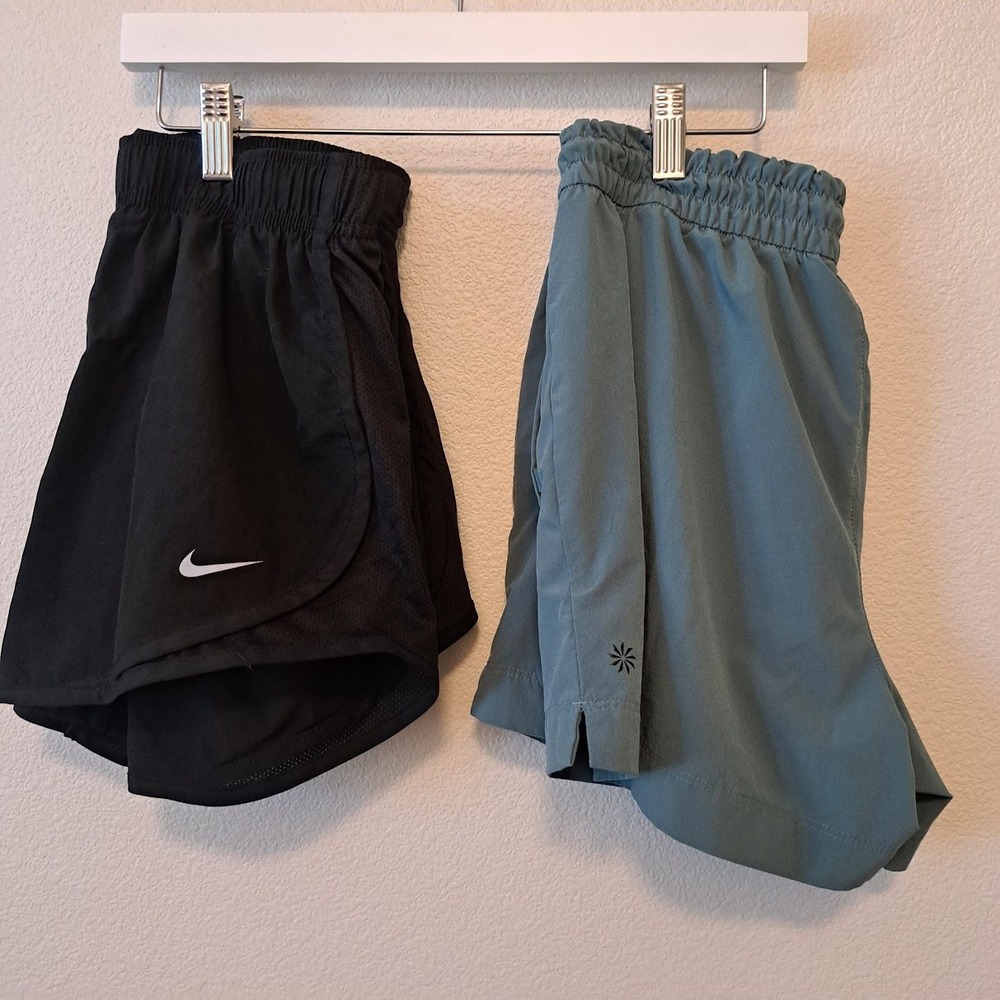 Nike Dri-FIT Black & Athleta Girl Blue Active Shorts Bundle Kids S/XL